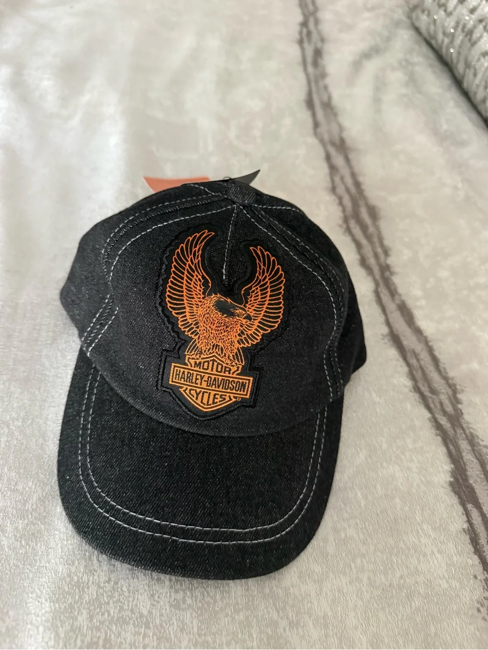 Harley-Davidson Kids Dark Grey Cap with Orange Eagle Logo